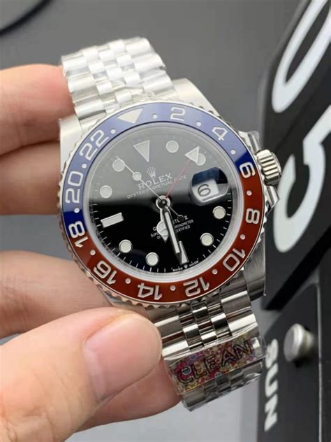 rolex gmt master 2 gold steel replica|clean factory rolex gmt.